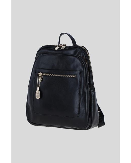 Ashwood Leather Black Real Backpack With Multiple Pockets And-Tone Hardware