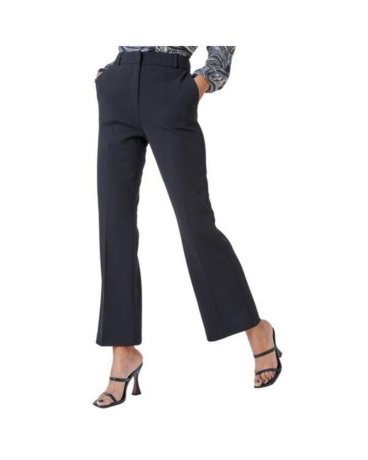 Roman Blue Long Bootcut Stretch Trousers