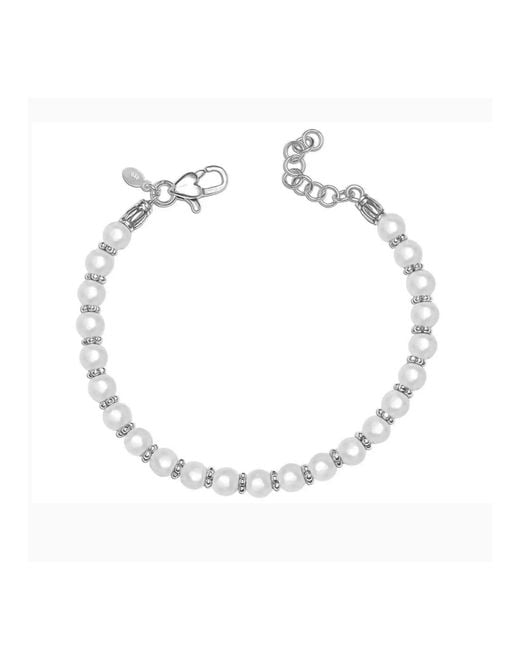 Bibei Metallic Pearl Bracelet With Cubic Zirconia