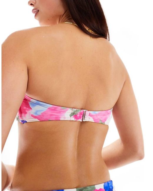 Vero Moda Blue Mix And Match Bandeau Bikini Top