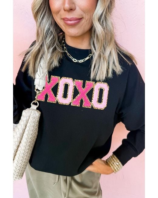 Azura Exchange Xoxo Grafische Sweatshirt in het Black