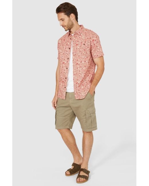 Mantaray Green Garment Dye Cargo Short for men