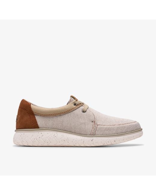Clarks Natural Relaxlite Lace Sand Textile Shoes for men
