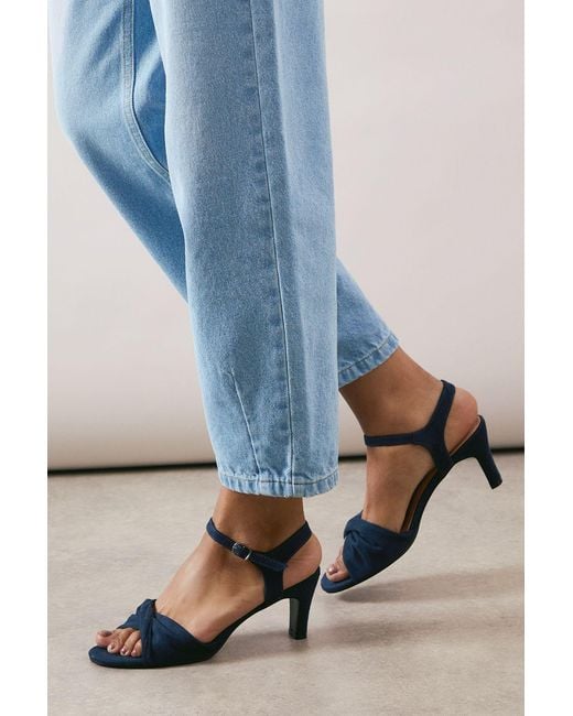 Good for the Sole Blue Wide Fit Trisha Two Part Heeled Sandals