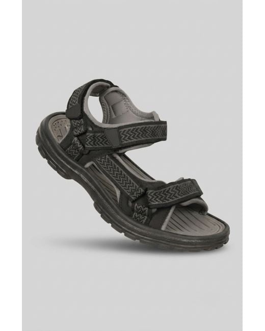 Mountain Warehouse Black 'Crete' Sandals Cushioned Footbed Open Toe Comfy Summer Holiday Shoes for men