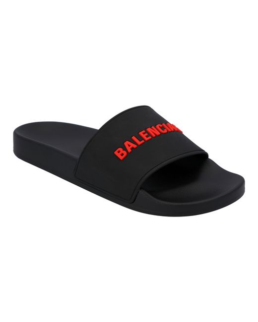 Balenciaga Black Logo Band Rubber Slide for men