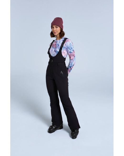 Mountain Warehouse Blue 'Powder' Waterproof Bib Front Ski Pants Fleece Lined Snowboard Trouser