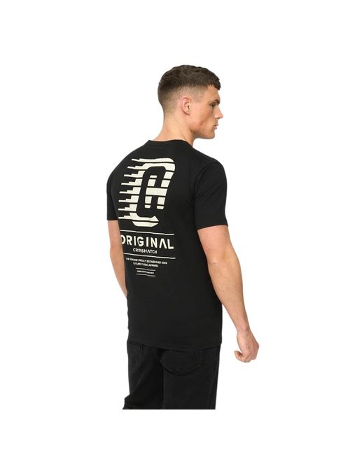 Crosshatch Black Morville Cotton T-Shirt for men