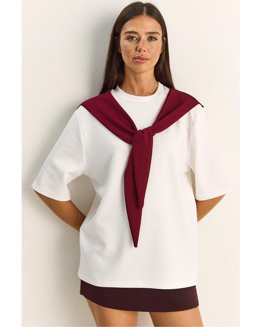 Bianco Lucci Natural Elastane T-Shirt