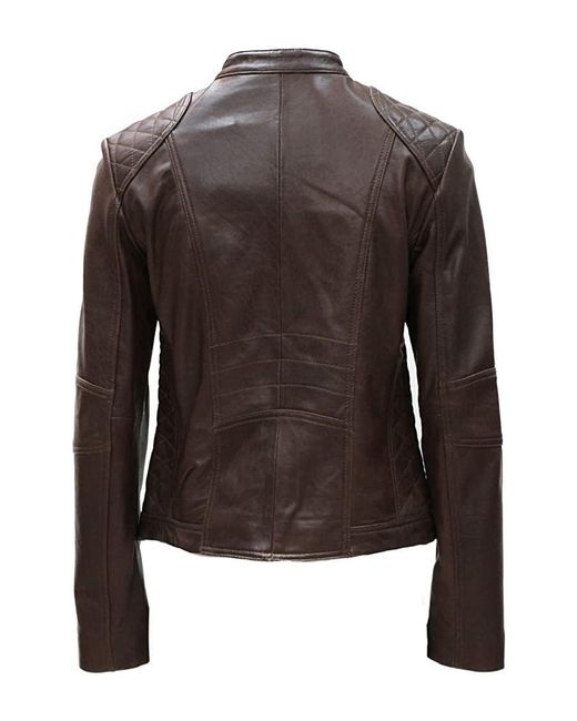 Pelle D'annata Black D’Annata Ladies Real Leather Biker Jacket