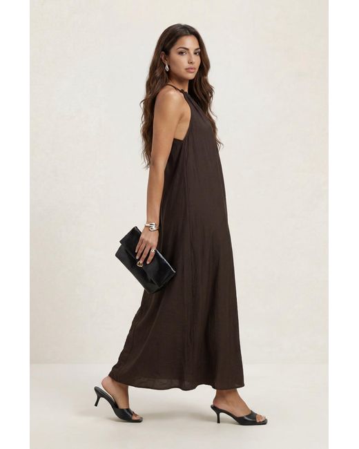 Urban Bliss Green Braided Neck Trim Maxi Dress