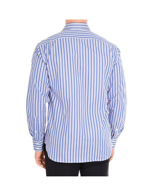 Café Coton Hermine18 Overhemd Met Lange Mouwen in het Blue voor heren