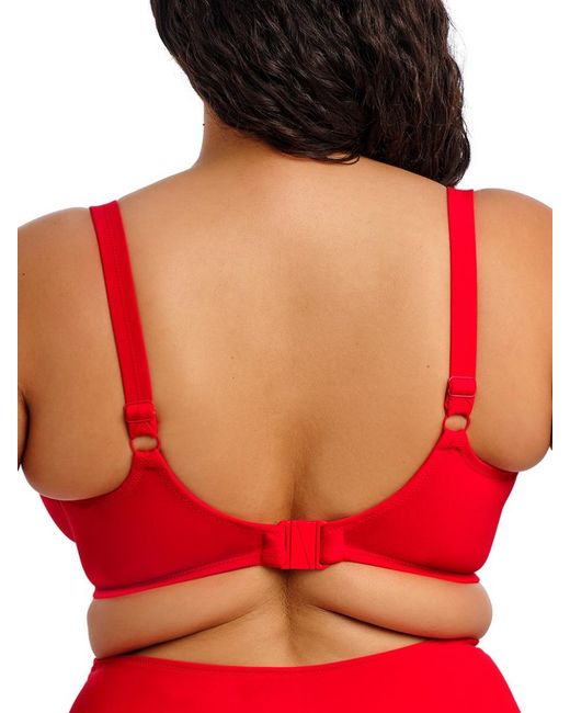 Elomi Red Plain Sailing Wrap Plunge Bikini Top