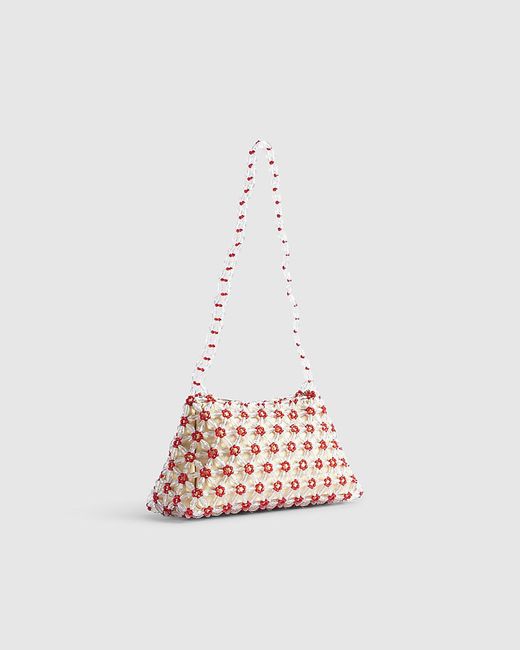 River Island Blue Bag Bead Elements Daisy Design Zip