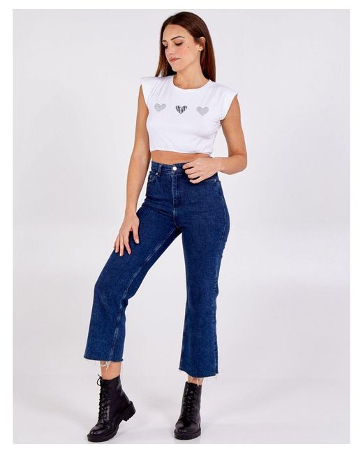 Pink Vanilla White Glitter Heart Crop Top