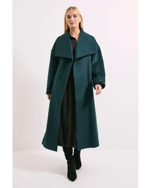 Wallis Green Principles By Collar Wrap Betled Coat