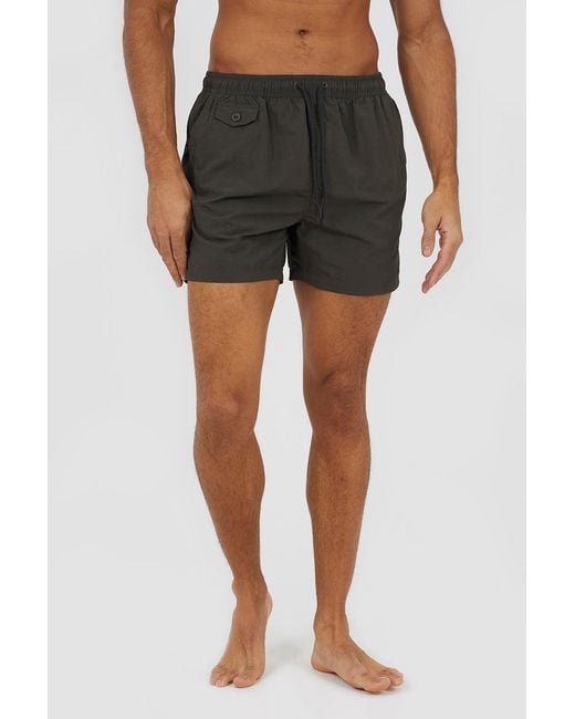 Brave Soul Black Elasticated Swimshorts for men