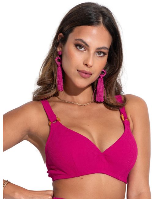 Pour Moi Pink Cali Plunge Bikini Top