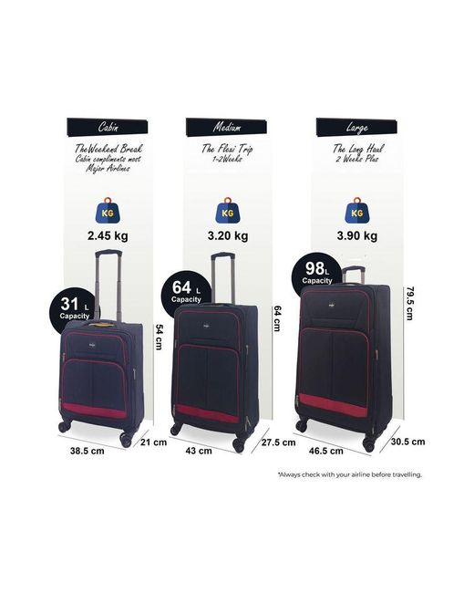 Infinity Leather Soft 8 Wheel Luggage Cabin Light Travel Suitcases in