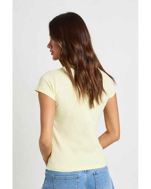 Boohoo White Basic Short Sleeve Longline Fitted Top