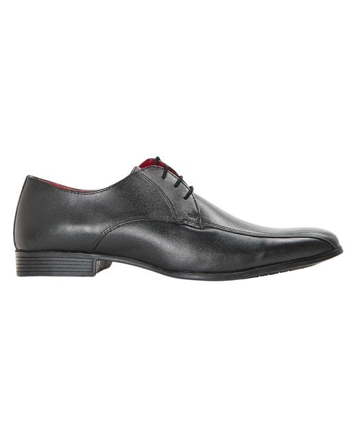 Lambretta Black Leather Formal Derby Shoes for men