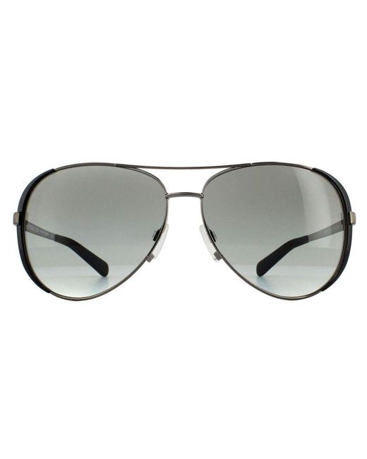 Michael Kors Gray Aviator Gunmetal Gradient Sunglasses