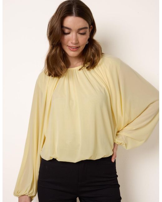 Blue Vanilla Natural Batwing Puffball Blouse