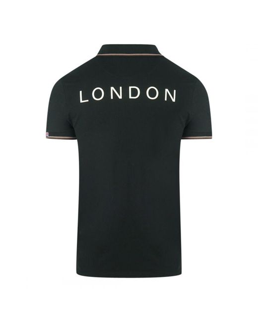Aquascutum Black Aldis Crest Polo Shirt Cotton for men