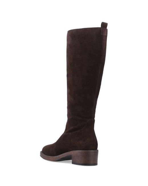 Hush Puppies Brown Antonia Long Suede Chocolate Heeled Knee High Boots