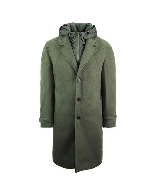 Lacoste Wollen Jas Donkergroen in het Green voor heren