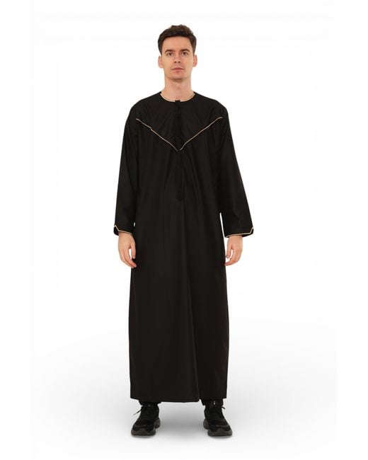 Thobez Black Ramadan Moroccan Jubba Robe Djellaba Eid Thobe for men