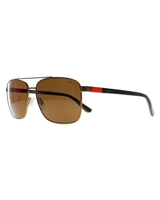 Polo Ralph Lauren Brown Rectangle Semi-Shiny Brass Ph3137 for men