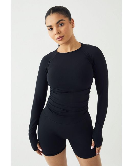 DSGN Studio Blue Sport Contour Seamless Ruched Long Sleeve Top