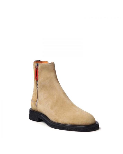 Off-White c/o Virgil Abloh Brown Suede Spongesole Ankle Boots for men