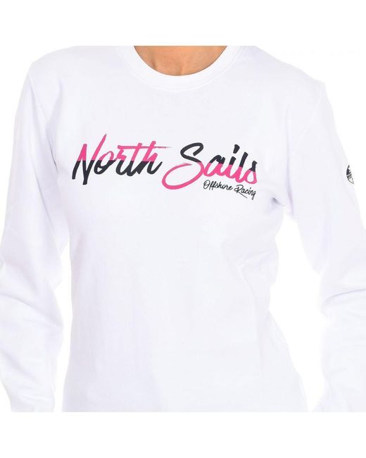 North Sails White Long-Sleeved Crew-Neck Sweatshirt 9024250