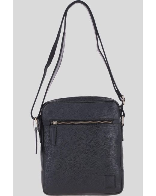 Ashwood Leather Black 'Logan' Real Messenger Bag for men