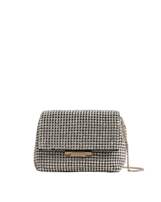 Ted Baker Gray Gliters Crystal Mini Crossbody Bag