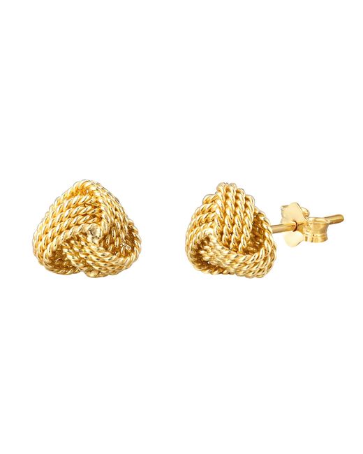 The Jewellery Stockroom Metallic Plated Rope Knot Triangle Stud Earrings