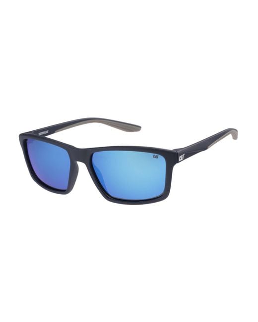Caterpillar Blue Rectangle Matte Mirror Polarized Cts-8033 for men