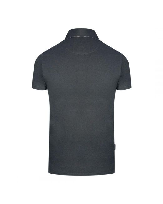 Aquascutum Blue London Bold Logo Polo Shirt Cotton for men