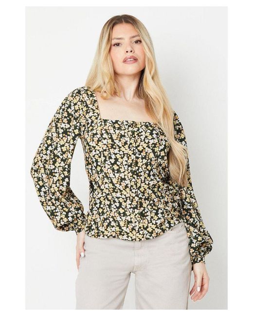 Dorothy Perkins Multicolor Ditsy Button Long Sleeve Blouse