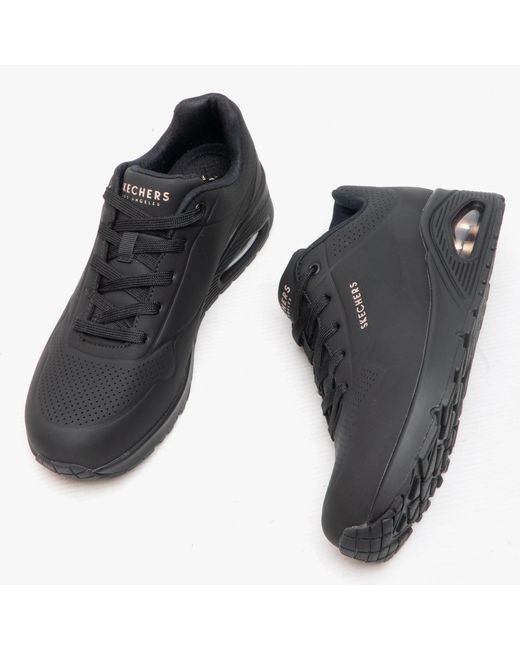 Skechers Black Uno Stand On Air Ladies Trainers