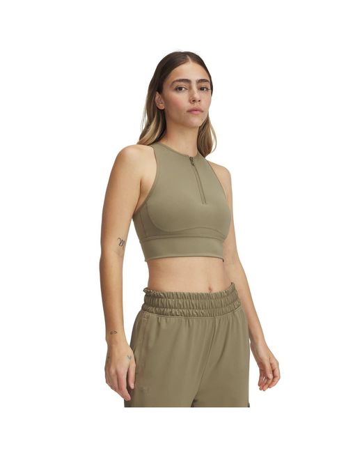 Under Armour Green Meridian Zip Neck Slim Fit Tank