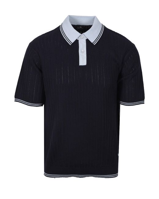 Paul Smith Black Sweater Ss Polo Dark Cotton for men