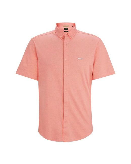 Boss Pink Boss B_Motion _S Short Sleeved Shirt Peach for men