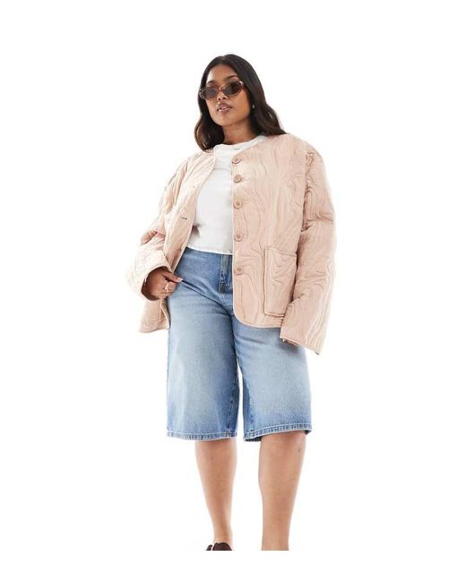 ASOS Blue Design Textured Quilted Cotton Jacket