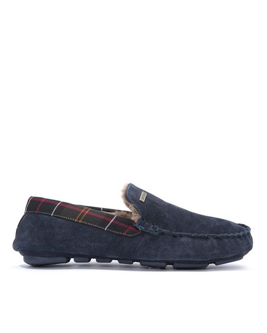 Barbour Blue Monty Moccasin Slippers for men