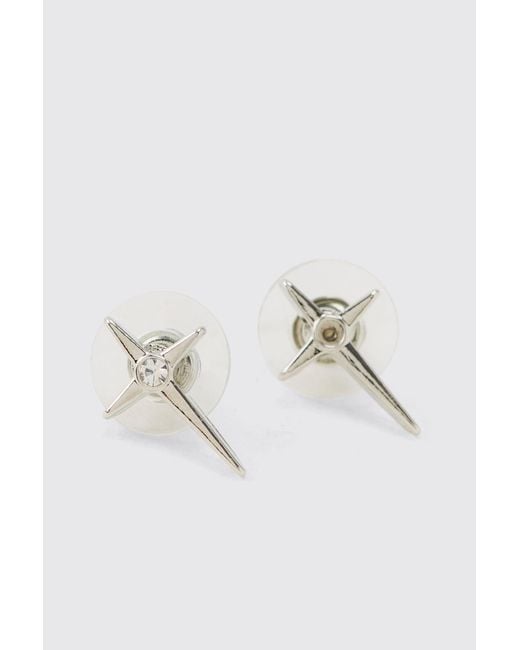 BoohooMAN Metallic Star Earrings for men