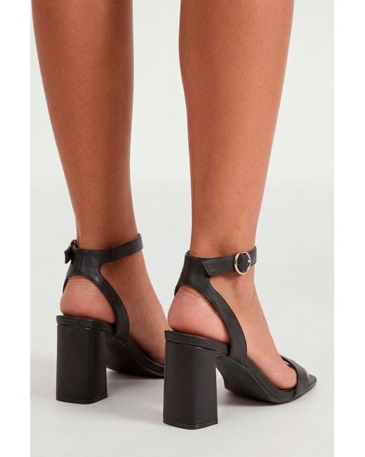 Boohoo Black Wide Fit 2 Part Mid Block Heels