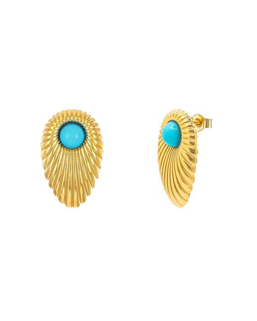 The Jewellery Stockroom Metallic Plated Ribbed Stud Earrings